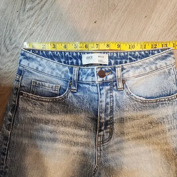 BKE Billie Slim Fit High Rise Cropped Wide Leg Raw Hem Jeans Womens 26 X 27 - Picture 6 of 8